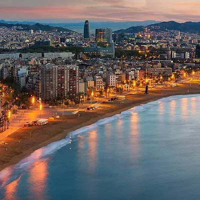 aerial-view-barcelona-beach-city-during-sunrise-spain aerial-view-barcelona-beach-city-during-sunrise-spain
